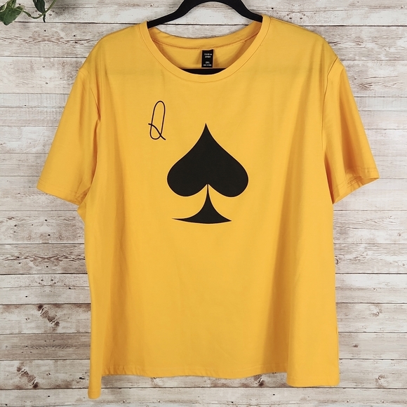 SHEIN Tops - Shein, Women's Yellow Gold Tee-shirt, Curve, short sleeves, Sz 2XL